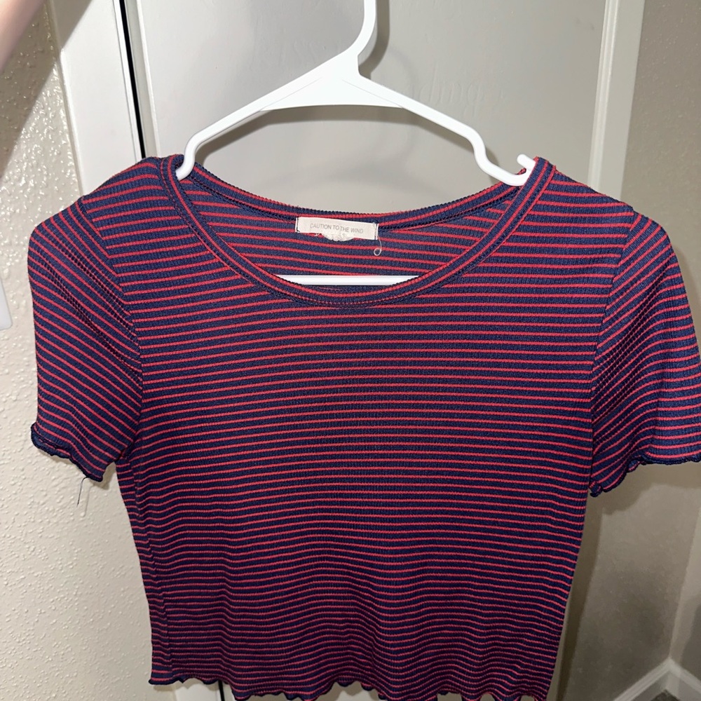 Striped Women's Top - Red and Blue